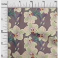 thumbnail image 1 of oneOone Viscose Chiffon Fabric Leaves & Orchids Floral Decor Fabric Printed BTY 42 Inches Wide, 1 of 4