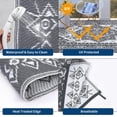 thumbnail image 4 of Tapis Extérieur Réversible – Grande Paille Plastique Imperméable – Résistant aux UV – Tapis de Patio à Médaillon – Terrasse, Véranda, Jardin, Camping et VR – Gris et Blanc, 9x18 Pieds (270x549cm), USA, 4 of 8