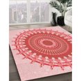 thumbnail image 3 of Ahgly Tapis Rectangulaire Lavable en Machine Intérieur Transitionnel Rose Profond, 8 Pieds x 10 Pieds, 3 of 7