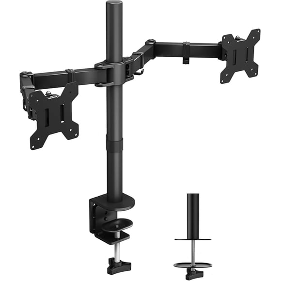 Dual Monitor Arm Desk Mount for 17"-32" Monitors, Fully Adjustable Heavy Duty Monitor Stand Hold Up to 17.6 lbs Each Arm, VESA 75x75 and 100x100mm