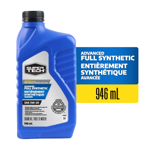 Huile moteur entièrement synthétique avancée Super Tech 5W-20, 946 ml