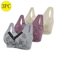 thumbnail image 2 of Posijego 3 Pack Womens Front Closure Bra Plus Size Wireless Everyday Bra No Underwire Full Coverage Bra for Women, 2 of 3