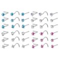 thumbnail image 1 of MesaSe 36Pcs Nose Rings 20G Nose Screws Rings Set Cubic Zirconia Nose Piercing Jewelry Women, 1 of 8