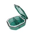 thumbnail image 1 of Xuanheng Small Pill Container Lightweight with Compartments Pill Holder for Bag Purse Green Sqaure, 1 of 8