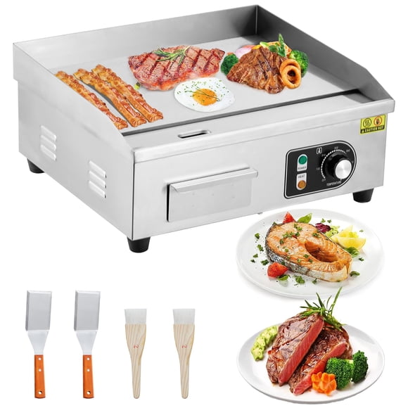 BeesClover 14"/18"/22"/30" Electric Griddle for Commercial Use, 3000w Countertop Flat Top Grill with Adjustable Temperature Control for Restaurant, Kitchen, Food Truck & Home