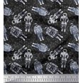 thumbnail image 1 of Soimoi Polyester Crepe Fabric Dot & Astronaut Galaxy Print Sewing Fabric Yard 42 Inch Wide, 1 of 1