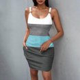 thumbnail image 4 of Jusqu'à 50 % de Rabais Horkkom Robes de Plage pour Femmes Été Décontractées Robes d'Été Bretelles Spaghetti Col en V Taille Élastique Robe Courte TTG, 4 of 6