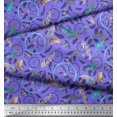 thumbnail image 2 of Soimoi Tissu Poly Georgette Plume & Attrape-Rêves Décoration Maison Tissu Imprimé au Mètre 52 Pouces de Large, 2 of 3