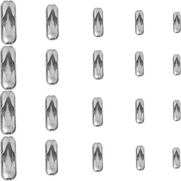 Silver Tone Stainless Steel Ball Chain Connector Clasps Fits for1.6/2/2.4/3.2/4mm Beaded Ball Chain Clips