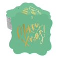 thumbnail image 1 of Inkdotpot Pack Of 100 Merry X-Mas Christmas Paper Tags DIY Craft Bracket Shape Real Gold Foil Hang Tags, 1 of 1