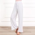 thumbnail image 2 of Diufon Straight Pants for Women Elastic High Waist Drawstring Pants Cotton Solid Color Lounge Wide Leg Pants, 2 of 4