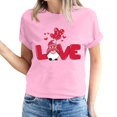 thumbnail image 2 of Pisexur T-shirt de la Saint-Valentin Haut T-shirt de la Saint-Valentin pour Femme Amour Imprimé T-shirt à Manches Courtes Haut à Manches Courtes Col Rond Haut/chemise, 2 of 5