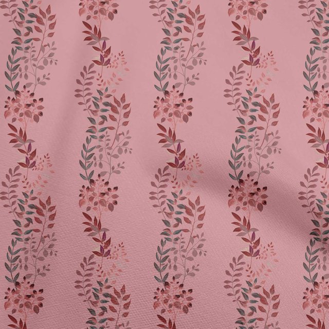 oneOone Velvet Pink Fabric Leaves Sewing Craft Projects Fabric Prints By Yard 58 Inch Wide