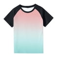 thumbnail image 2 of Plebaso T-Shirts de Mode pour Enfants Unisexe T-Shirts à Dégradé Col Rond Garçons Filles T-Shirts d'Été Hauts, 2 of 7