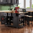 thumbnail image 4 of 53 Inch Large Kitchen Island with Drop Leaf, Power Outlet, Storage and Rolling Wheels for Kitchen Dining Room  (Not include bar stools), 4 of 10