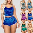 thumbnail image 2 of Sleepwear Set 2 Piece Spaghetti Strap Women Solid Color Backless Pajama for Valentines Day, 2 of 8