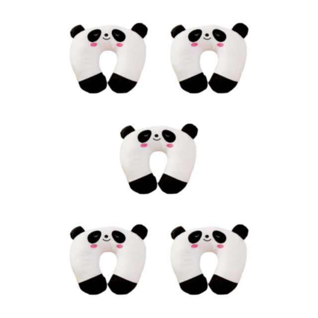relayinert Portable U-Shaped Pillows Compact Comfort For Adventures Thoughtful Gift panda 26*30cm 5Set