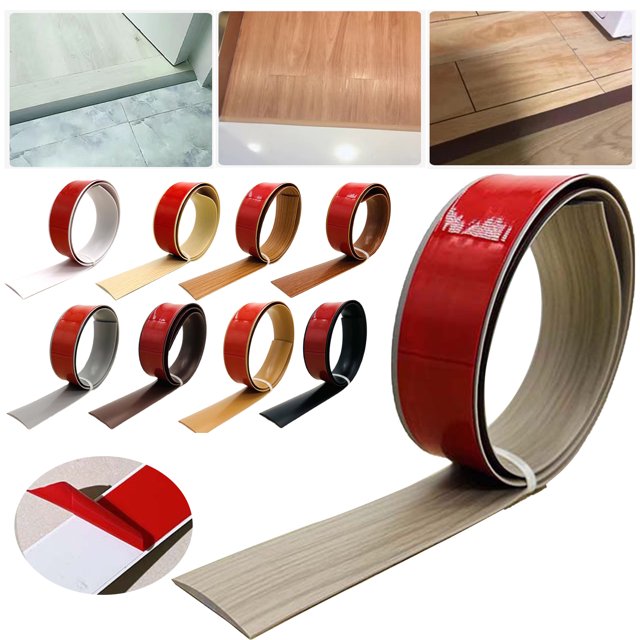 Visland Door Seal Strip Self-Adhesive Floor Transition Strip Simple Installation Easy Cut PVC Edge Guard Seamless Floor Corner Cover
