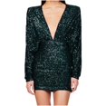 thumbnail image 1 of Pisexur Robes pour Femmes Robe de Cocktail à Col en V Profond Robe de Soirée à Paillettes de Mode Robe de Boîte de Nuit de Fête Tunique Dos Ouvert Robes de Retour à la Maison Robe Élégante pour Invitée de Mariage Robe Midi, 1 of 3