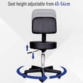 thumbnail image 4 of HOMCOM Tabouret Roulant Réglable, Tabouret de Dessin Pivotant en Cuir PU, Noir, 4 of 10