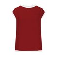 thumbnail image 3 of hotojiny Hauts pour Femmes Mode Texturé Col Rond Poche Tee Été Bloc de Couleur Manches Courtes Chemise Décontractée Vêtements 2025, 3 of 5