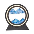 thumbnail image 1 of Abbracc 3D Dynamic Art Sand Painting Night Light Hourglass Table Lamp Desktop USB Moving Blue, 1 of 9