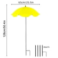 thumbnail image 2 of Large Garden Parasol for Potted Plants | Outdoor Sun & Rain Protection Umbrella with Stake | 47" Shade Canopy | Durable Metal Frame & Rubberized Cloth Cover, 2 of 5