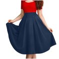 thumbnail image 1 of Mrat Casual Mini Skirt Mode Femmes Robe Décontractée Taille Haute Couleur Unie Jupe à Poches Robe Décontractée Mini-Jupe S-231 Bleu TTG, 1 of 6