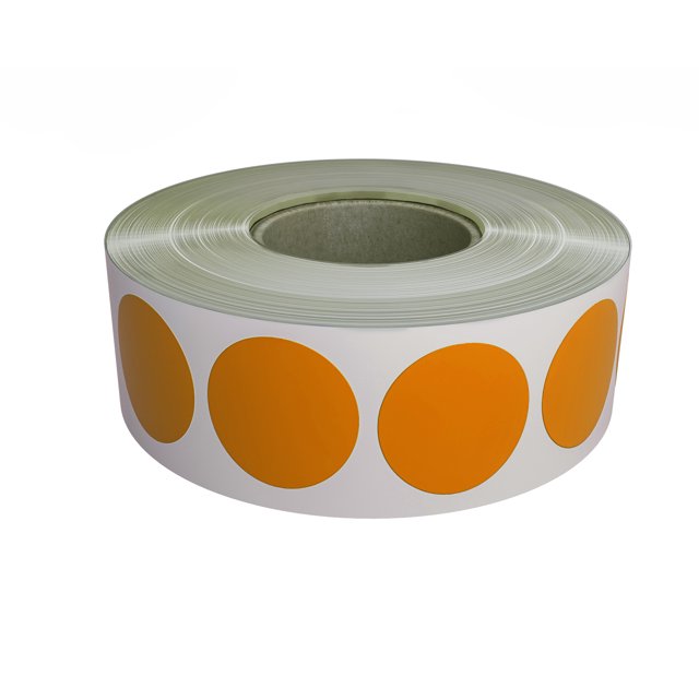 Round Sticker dot in Orange 19mm Sticker Label Circles on a roll 3/4" Diameter - 1050 Pack by Royal Green