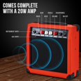 thumbnail image 3 of LyxPro Left Handed 39” Electric Guitar & Electric Guitar Accessories, Red, 3 of 7