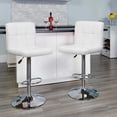 thumbnail image 3 of Heavenly Collections Adjustable Faux Leather Swivel Bar Stool, Set of 2, White, Modern Style, 3 of 9