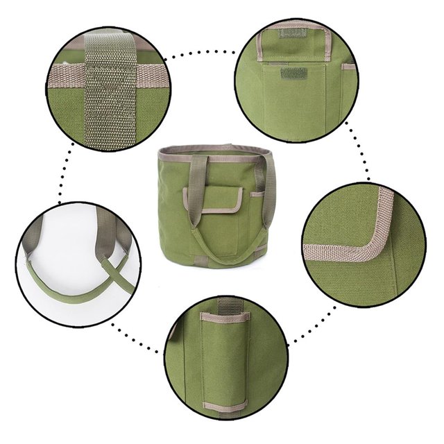 Bucket Tool Organizer Bucket organizer Garden Tools bucket tool Storage Bag, with Pockets Garden Tote Canvas, Garden Tool Set Kit