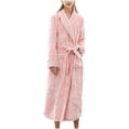 thumbnail image 1 of AherBiu Bath Robes Female Fleece Warm Winter Party Bathrobes Plush Soft Full Length Robe with Pockets, 1 of 5