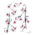 thumbnail image 5 of IROINID en Solde T-Shirt à Manches Longues en Polyester pour Femmes Confortable Dames Col Rond Hauts Amples T-Shirts Imprimés Blouse, Blanc, 5 of 5