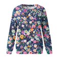 thumbnail image 4 of KIHOUT Chandails Molletonnés pour Femmes en Liquidation, Hauts Blouse à Manches Longues d'Automne et d'Hiver à Col Rond à Imprimé Floral, Coupe Ample, Taille P-2TG, 4 of 5