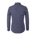 thumbnail image 3 of INSPIRE CHIC Men's Shirt Polka Dots Pattern Point Collar Long Sleeve Button Down Shirt 50 Navy Blue, 3 of 7