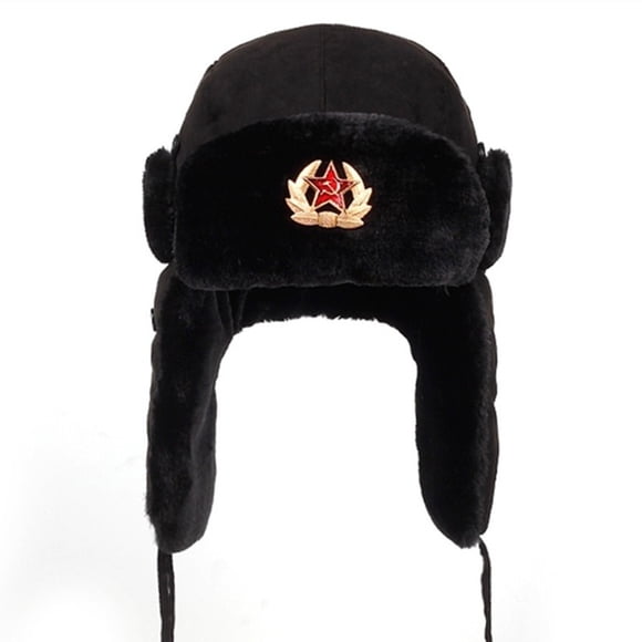 Fashionable Russian Ushanka Badge Hat Pilot Hat Winter Hat With Earflaps Winter Warm Hat For Men Women, Comfortable And Stylish,
