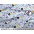 thumbnail image 3 of Soimoi Blue polyester Crepe Fabric Diagonal Stripe & Cookies Food Print Fabric by the Yard 52 Inch Wide, 3 of 6