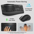 thumbnail image 4 of Wireless Keyboard and Mouse Combo, 2.4G Full Size Wave Keys Ergonomic Keyboard with Wrist Rest, Phone Holder, 3-Level DPI Wireless Silent Mouse with, 4 of 8