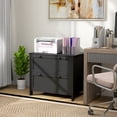 thumbnail image 2 of HOMCOM 2 Drawer Filing Cabinet with Lock, Keys and Hanging Bar, Black, 2 of 10