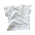 thumbnail image 1 of WEIYLL Girls T Shirts Summer Solid Color Crew Neck Ruched Flying Sleeve Casual Outing Child Tops for 3-6 Months, 1 of 5