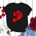thumbnail image 4 of Chandails à Col Rond pour Couples Assortis T-Shirt à Manches Courtes de la Saint-Valentin Mode Imprimé Cœur Décontracté Respirant Confortable Doux T-Shirt de Base pour Lui et Elle Vêtements de Vacances Noir m, 4 of 5