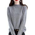 thumbnail image 1 of Women‘s Wool Sweaters Mock Turtle Neck Lightweight Long Sleeve Cozy Warm Fall Winter Pullover Tops, 1 of 7