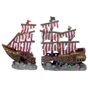 Penn-Plax Grand bateau pirate - Belle décoration d'aquarium pour grand (40+ Gallon) Réservoirs de poissons, aquariums et terrariums