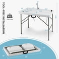 thumbnail image 2 of Costway Table de Nettoyage pour Poissons Pliable avec 2 Éviers Intégrés et Robinet Rotatif à 360°, 2 of 9
