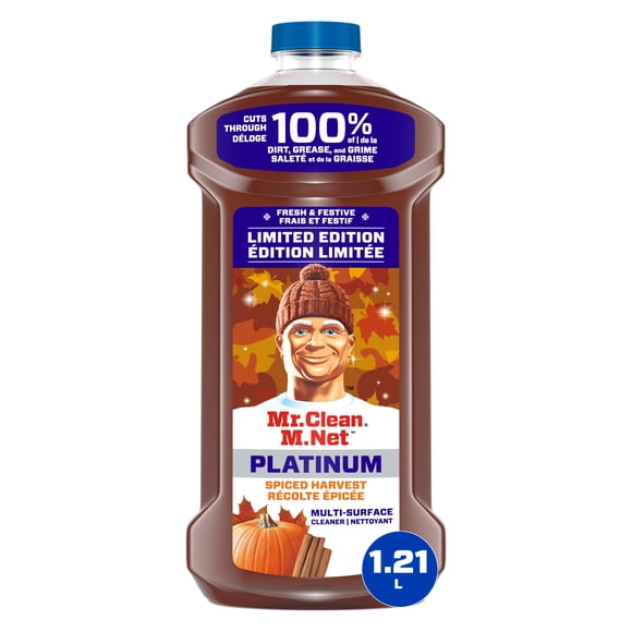 Nettoyant tout usage M. Net, nettoyant pour planchers, savon pour vadrouille, nettoyant liquide, Récolte épicée, 1,2 L