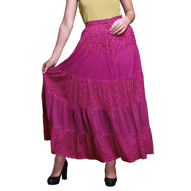Bimba SkirtsForWomen Long Length Cotton Printed Maxi Boho Summer Skirt