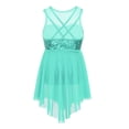 thumbnail image 2 of Jelory Robe de Danse Ballet pour Filles, Jupe à Sequins, Coupe Lyrique, Compétition de Patinage, Vert Menthe 16, 2 of 7
