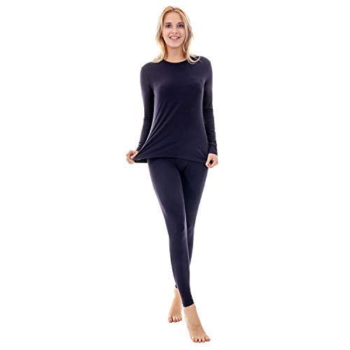 LANBAOSI Ensemble de sous-Vêtements Thermiques pour Femmes Couches de Base Douces Caleçons Longs Ensemble Chaud d'Hiver Haut et Bas Taille P-2TG