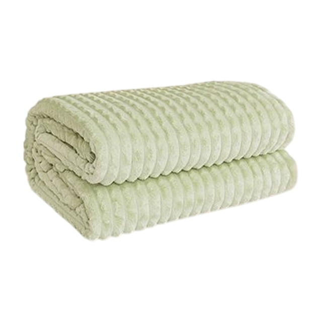 Green Sage Green Fleece Bedspread 150X100Cm Breathable Fabric All Season Use Lightweight Design Foldable For Storage #6Xy56